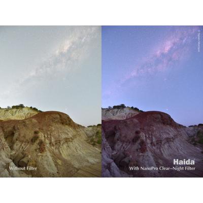 Haida NanoPro Clear Night filter before and after image.