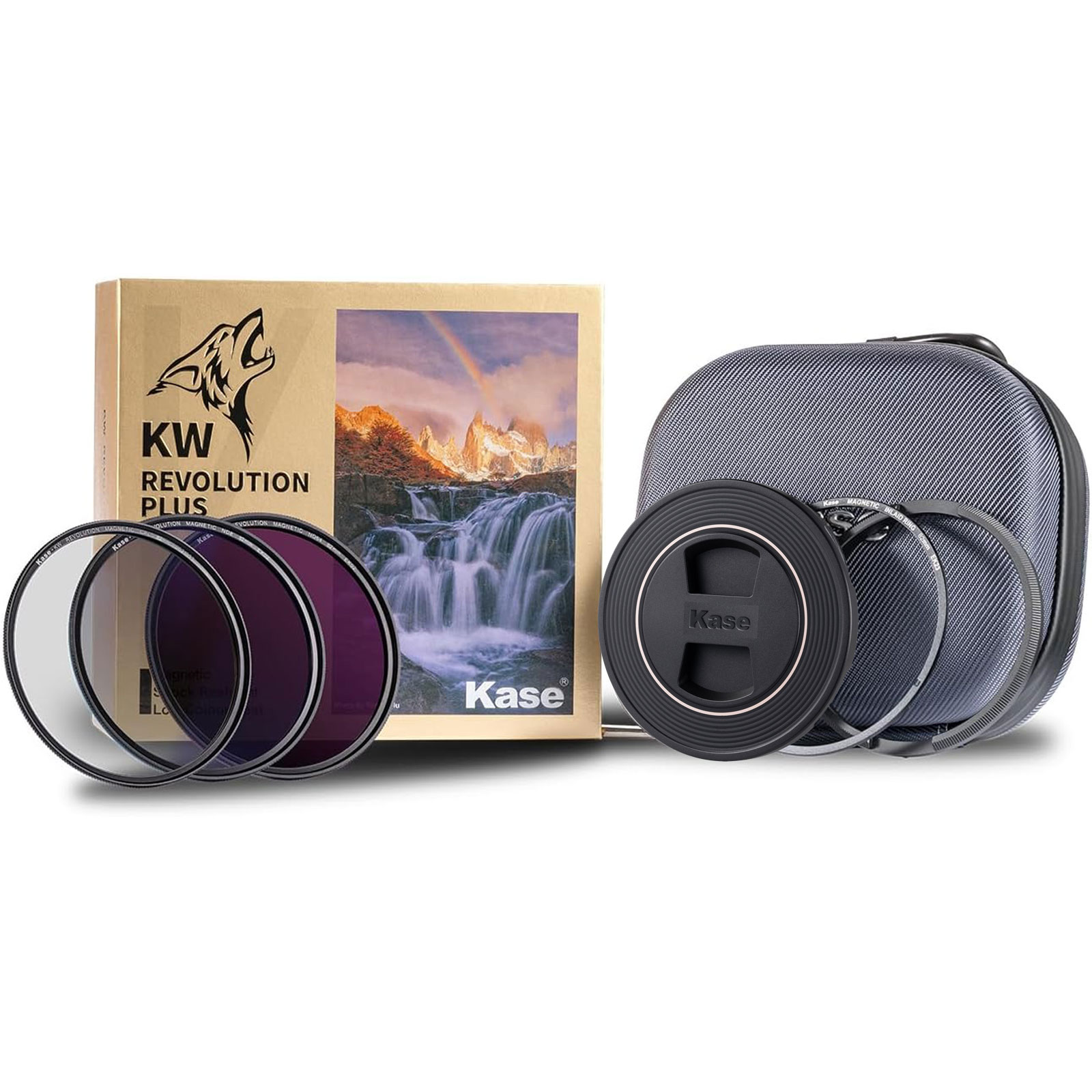 Kase Revolution Plus magnetic entry ii kit with magnetic circular polarizer and magnetic ND filters.